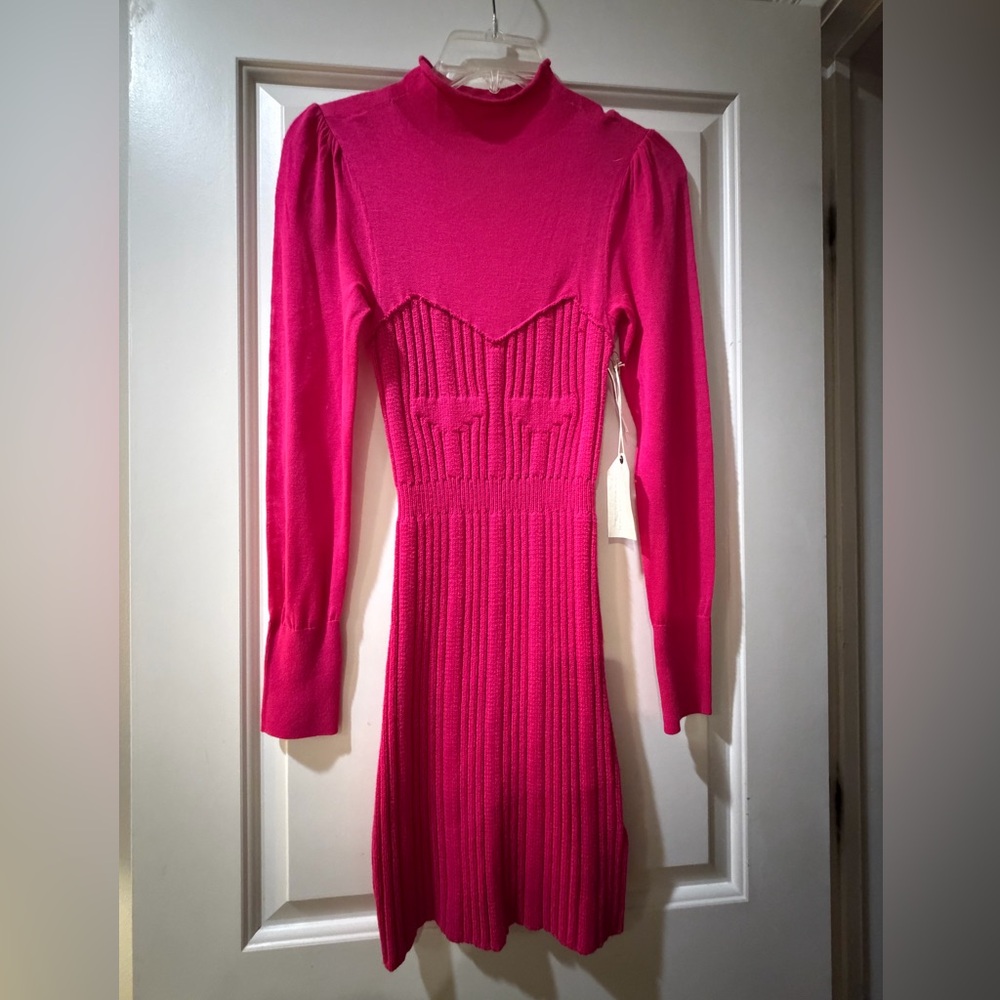 Anthropologie Pink Long Sleeve Dress